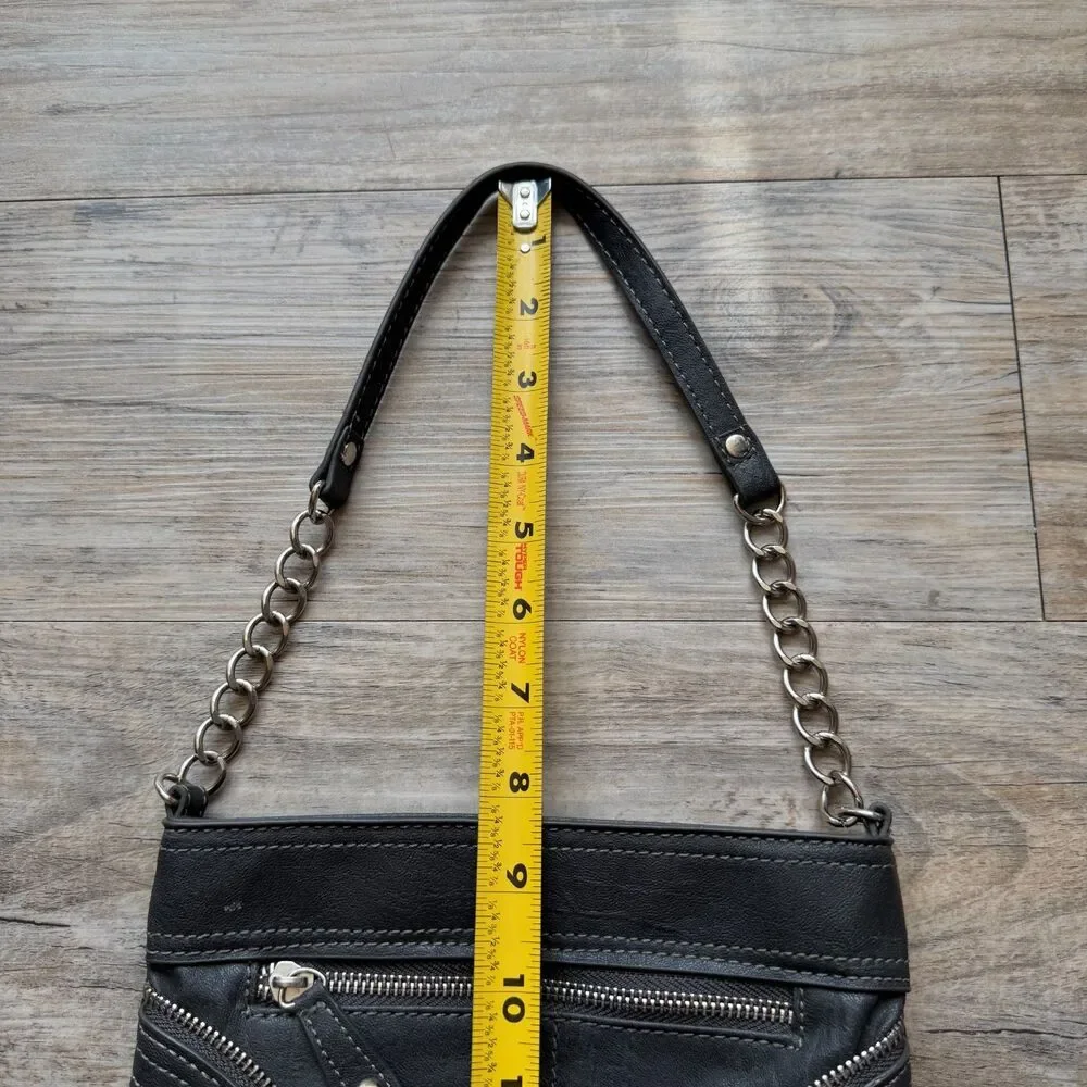Nine West Y2K Gray Wallet Bag Clutch Chain Strap Vintage Early 2000s Grunge